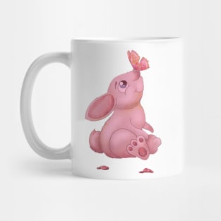 cute illustration - pink bunny design Mug